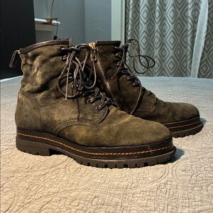 A.S.98 Stella Moto Black Distressed Suede  Boots 40